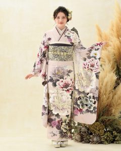 新作 販売 クール柄振袖 D40481